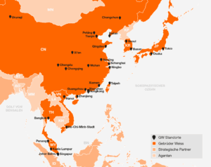 Gebrüder Weiss Standorte in Asien.