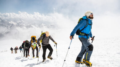 Eine Gruppe Bergsteiger