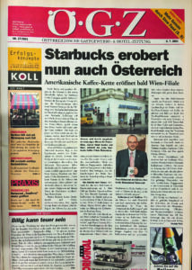 2001 berichtete die ÖGZ über die Einführung von Starbucks in Österreich