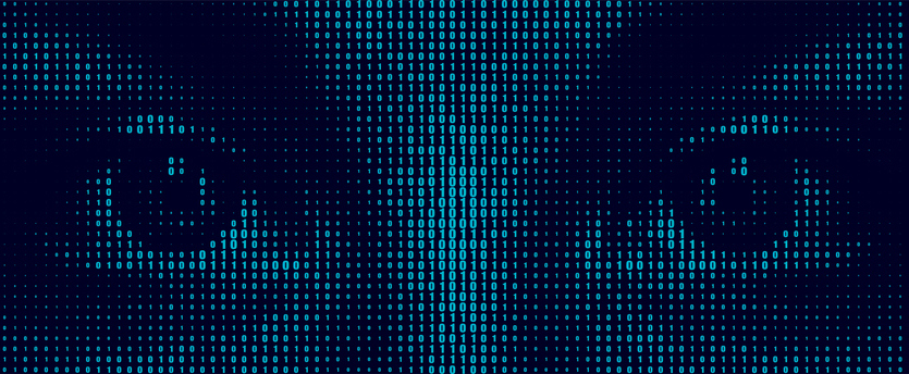 Augen geformt aus binärem Code