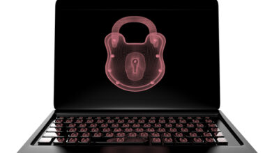 Laptop mit Schloss